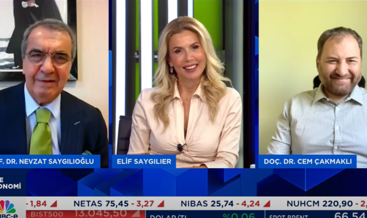 Bölüm Başkanımız Prof. Dr. Nevzat Saygılıoğlu, 8 Eylül 2025 günü CNBC-e televizyonunda "4'TE EKONOMİ" programını sunan Elif Saygılıer'in konuğu oldu.